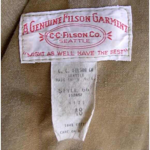 Filson Upland Waxed Tin Cloth Hunting Jacket Coat Men's Sz 48 Style 66 Made USA - Picture 6 of 12